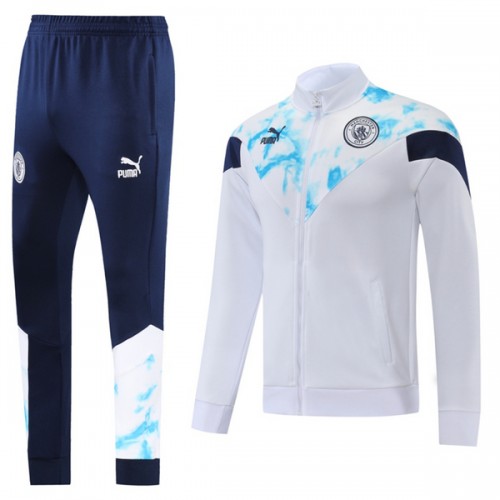Manchester City Sweatshirts Anzüge 2022-23 Weiß-blaue Manchester City Sweatshirts Anzüge 2022-23 Weiß-blaue